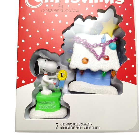 Hallmark Charlie Brown Christmas Tree Snoopy and Dog House Ornaments Set - Picture 2 of 4